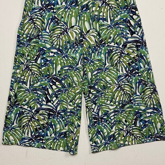 J. Jill Wearever Green Blue Smooth Fit Wide Leg Cropped Knit Pants Size Medium - Picture 4 of 9